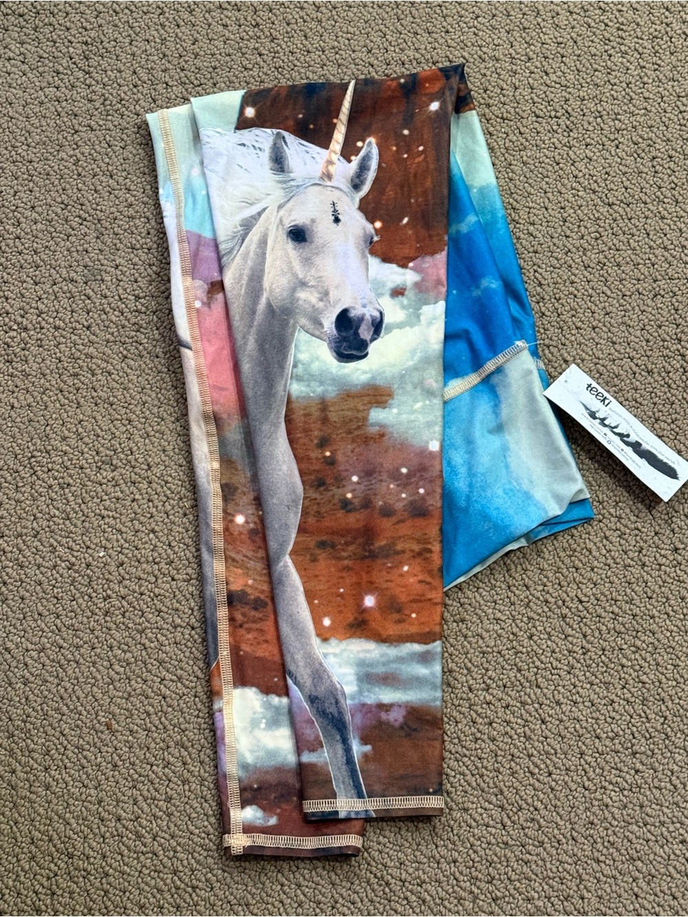 Unicorn Wrangler teeki Multi-Color Leggings L